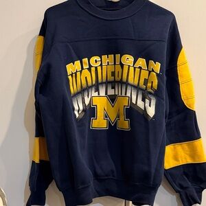 Michigan Wolverines Navy and Yellow Sweatshirt. Size large